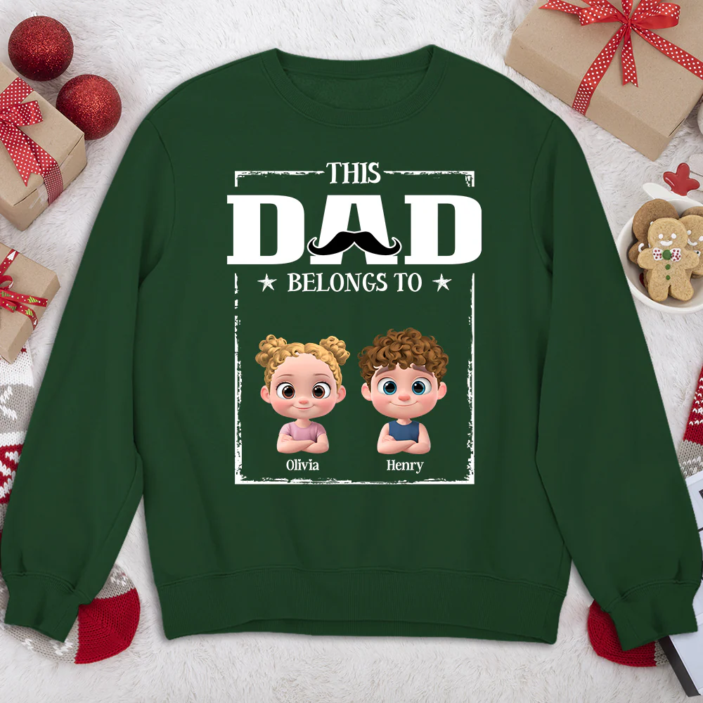This Papa Belongs To - Personalized Custom Shirt - Image 12