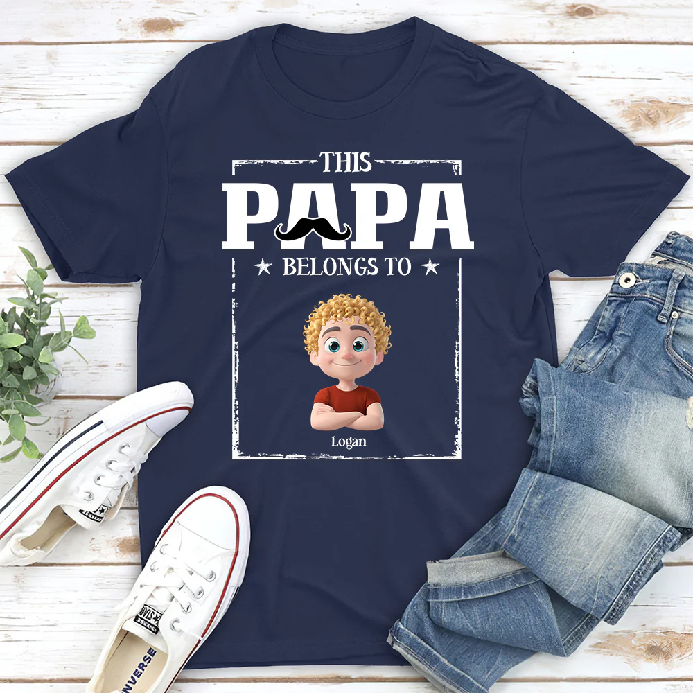 This Papa Belongs To - Personalized Custom Shirt - Image 2