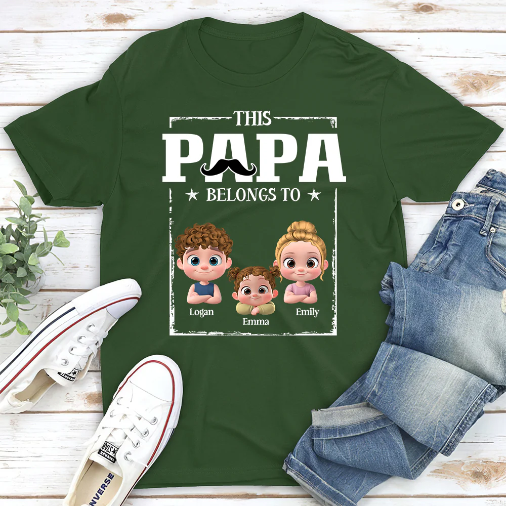 This Papa Belongs To - Personalized Custom Shirt - Image 4