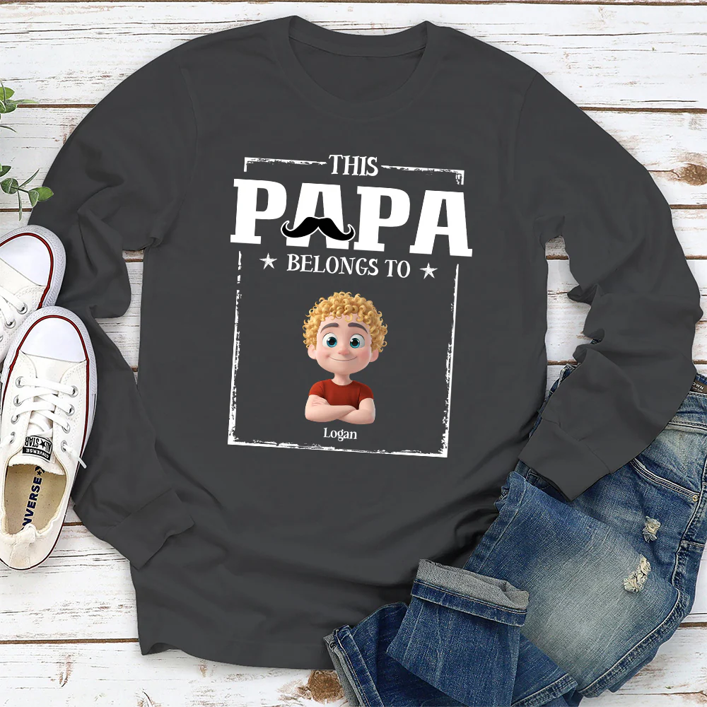 This Papa Belongs To - Personalized Custom Shirt - Image 7
