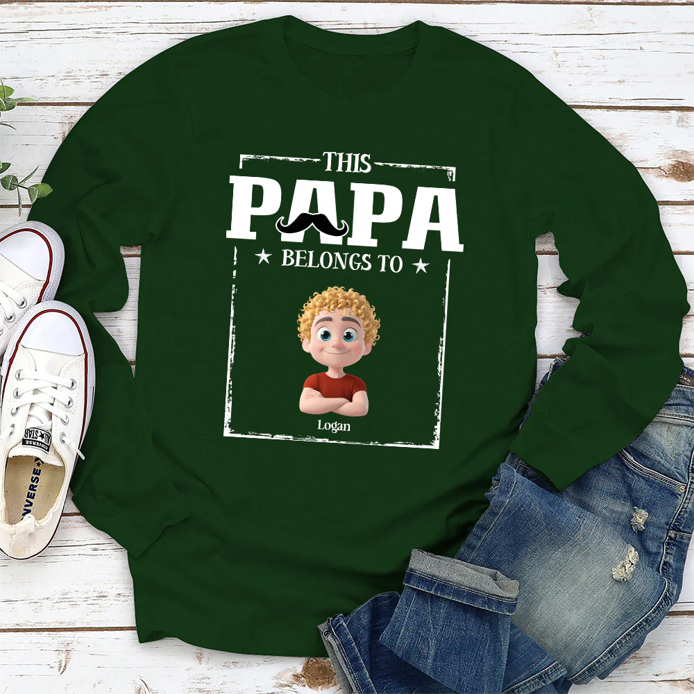 This Papa Belongs To - Personalized Custom Shirt - Image 8