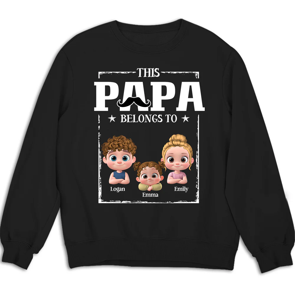 This Papa Belongs To - Personalized Custom Shirt - Image 9