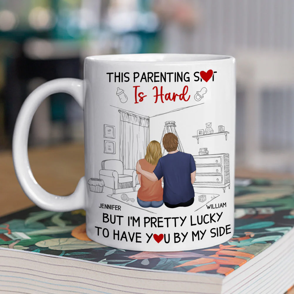 This Parenting Is Hard - Personalized Custom Coffee Mug - Image 2