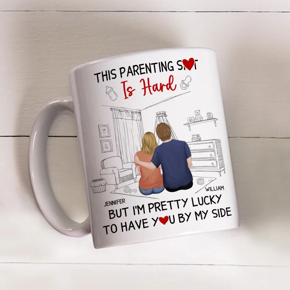 This Parenting Is Hard - Personalized Custom Coffee Mug - Image 3