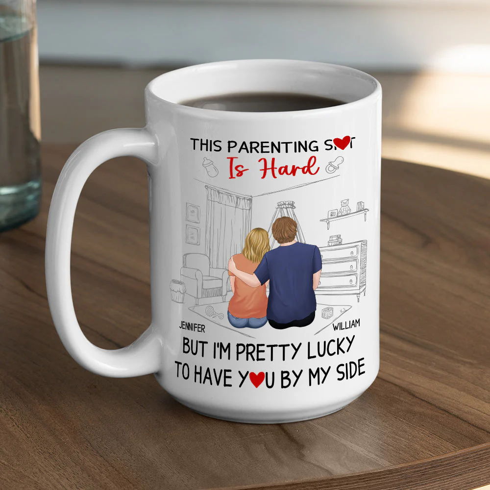 This Parenting Is Hard - Personalized Custom Coffee Mug - Image 4