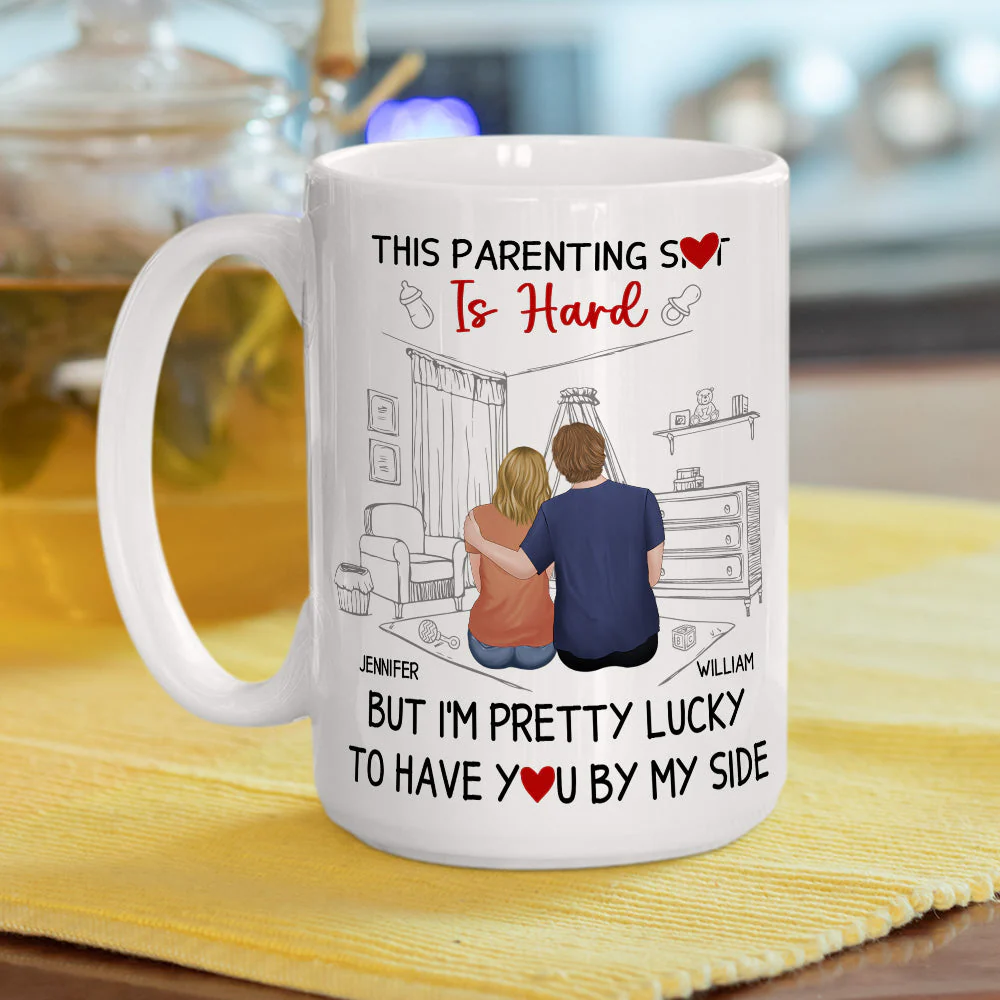 This Parenting Is Hard - Personalized Custom Coffee Mug - Image 5
