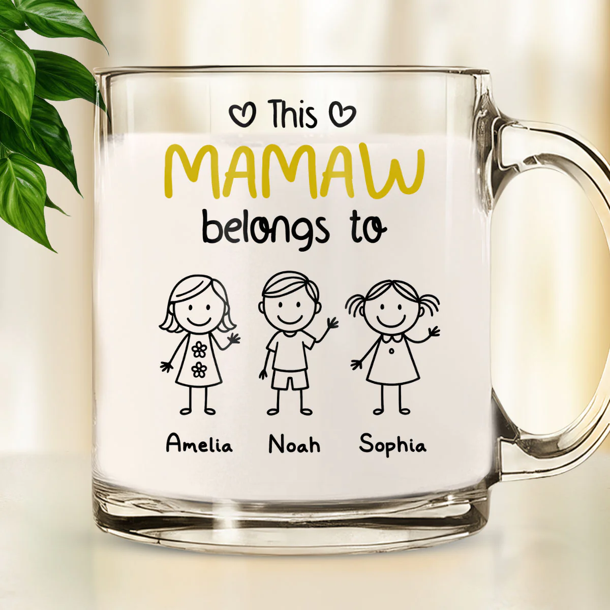 This Special Grandma Belongs To - Personalized Custom Glass Mug - Image 3