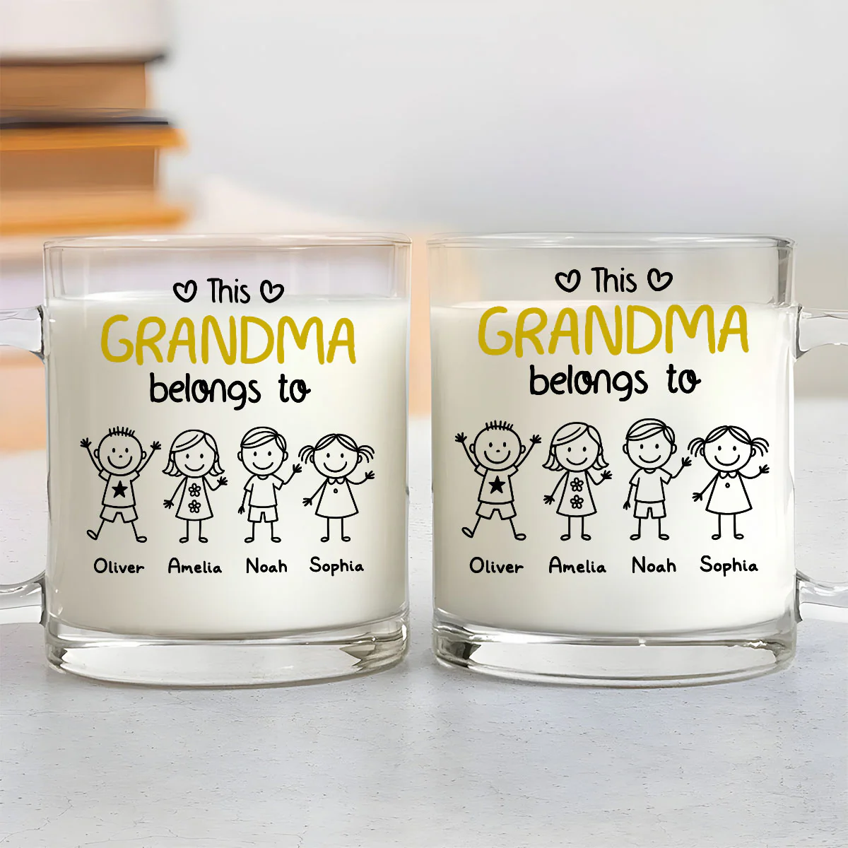 This Special Grandma Belongs To - Personalized Custom Glass Mug - Image 4