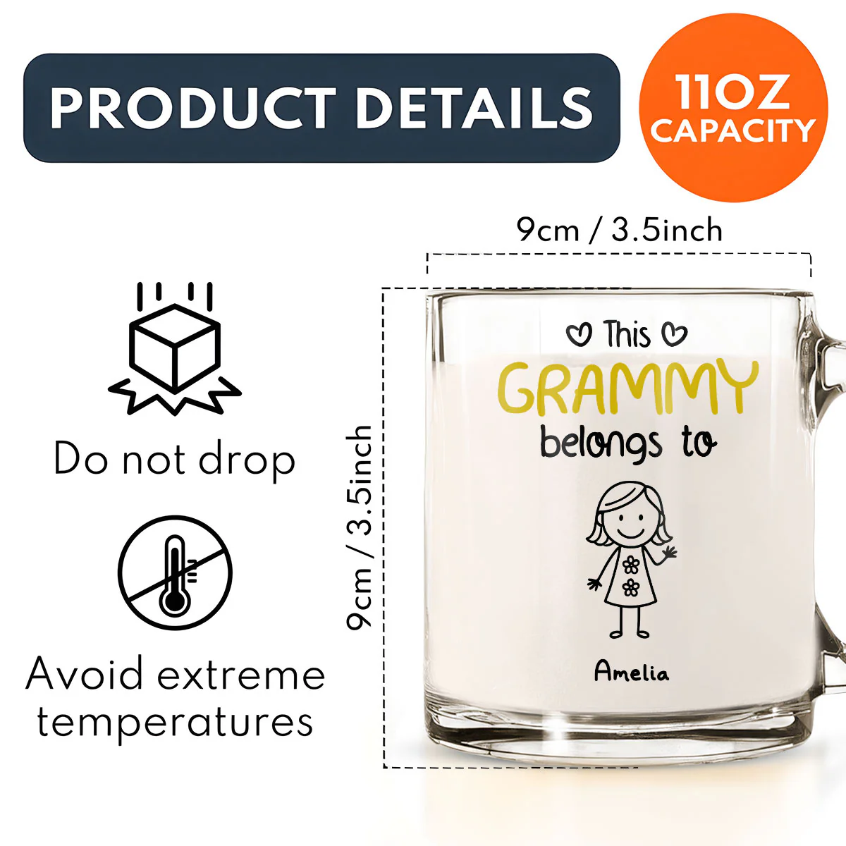 This Special Grandma Belongs To - Personalized Custom Glass Mug - Image 5