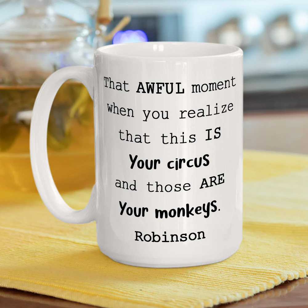 Those Are Your Monkeys Gift For Boss Coworker - Personalized Custom Coffee Mug - Image 4