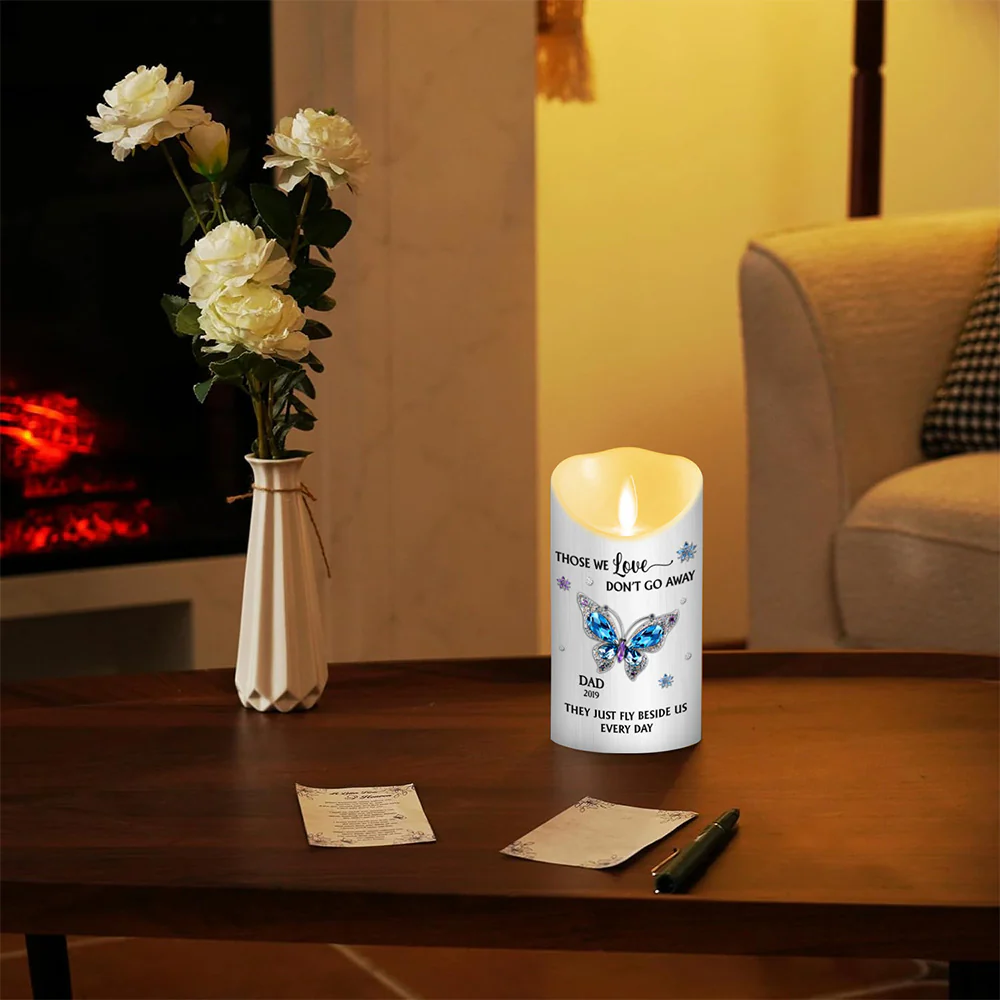 Those We Love Beside Us Every Day - Personalized Custom LED Candle - Image 4