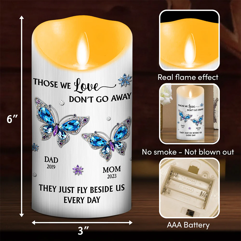 Those We Love Beside Us Every Day - Personalized Custom LED Candle - Image 5