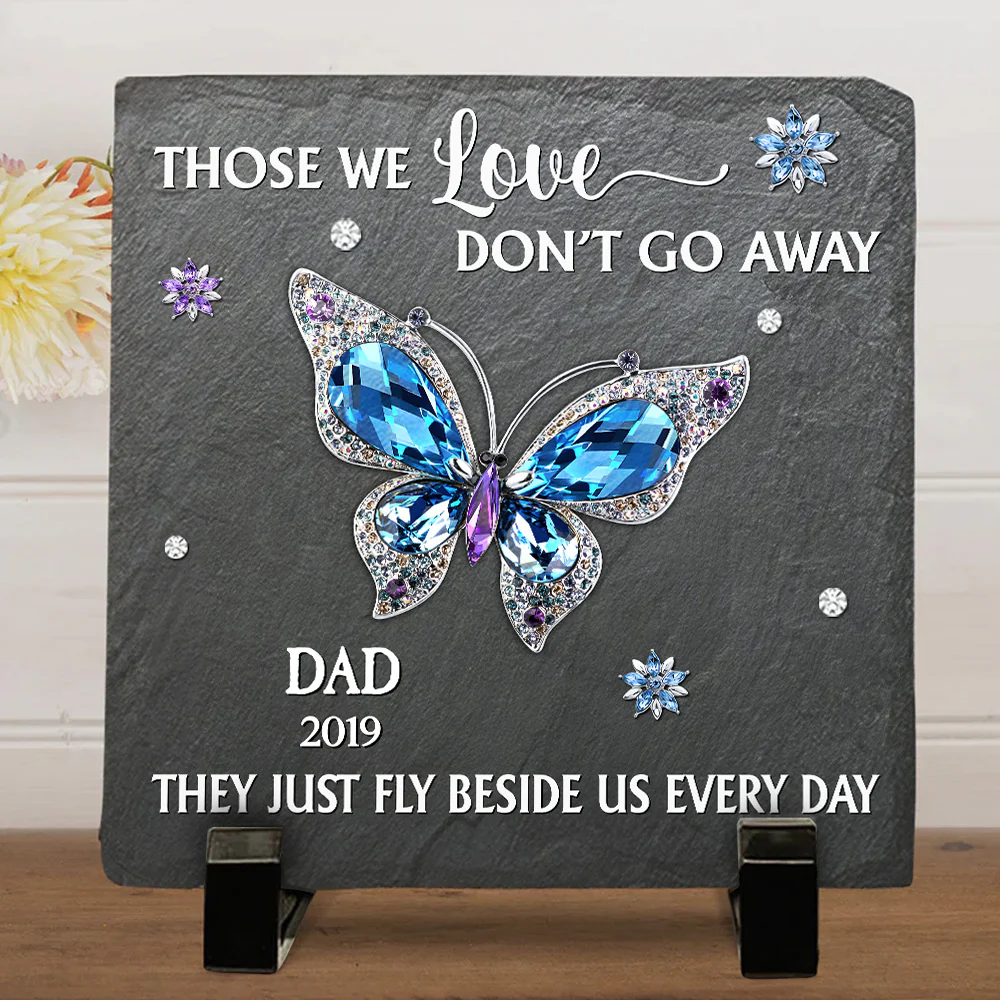 Those We Love Beside Us Every Day - Personalized Custom Square Shaped Stone - Image 2