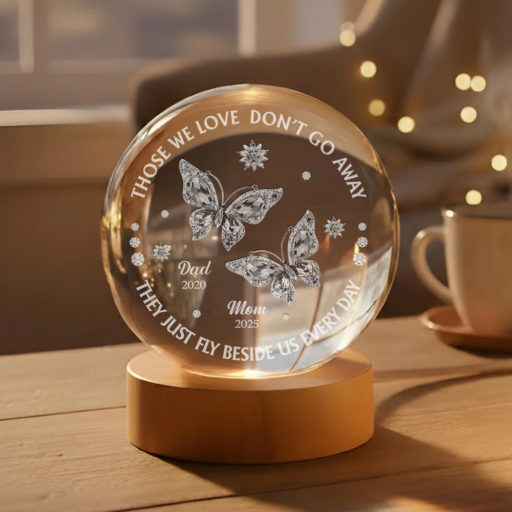 Those We Love Beside Us - Personalized Custom Crystal Globe Lamp - Image 6