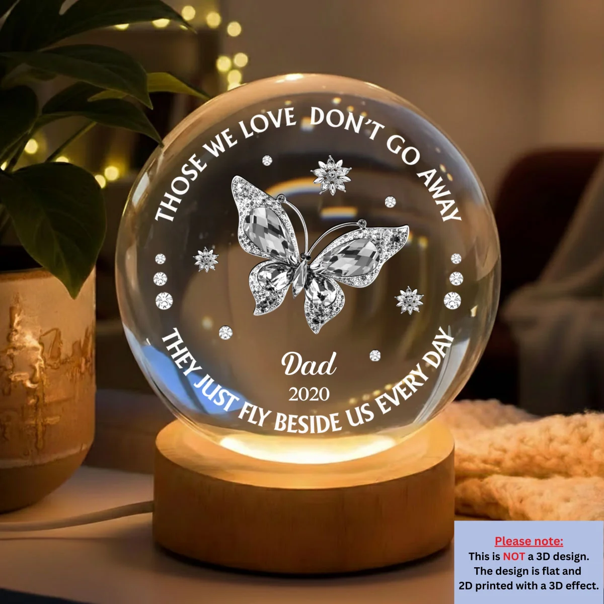 Those We Love Beside Us - Personalized Custom Crystal Globe Lamp - Image 8