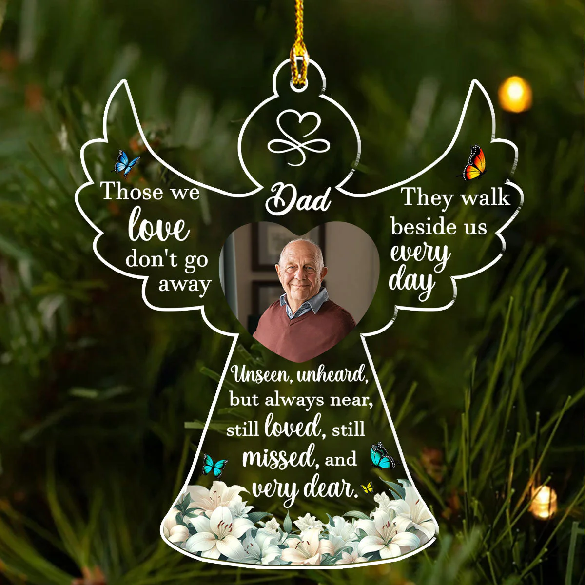 Those We Love Do Not Go Away - Personalized Custom Acrylic Ornament - Image 2