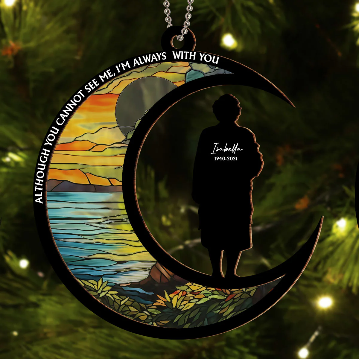 Those We Love Do not Go Away - Personalized Custom Suncatcher Ornament - Image 2