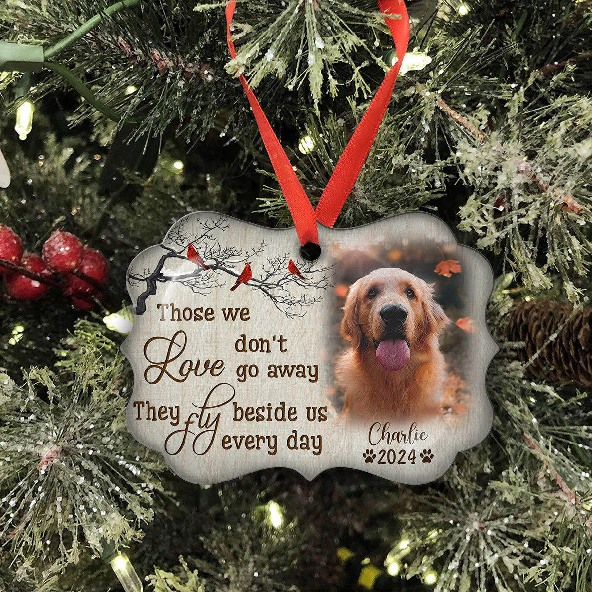 Those We Love Don't Go Away - Personalized Custom Aluminum Ornament - Image 2