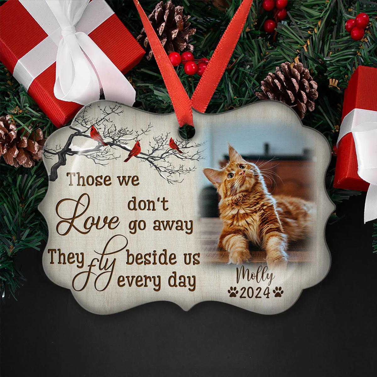 Those We Love Don't Go Away - Personalized Custom Aluminum Ornament - Image 5