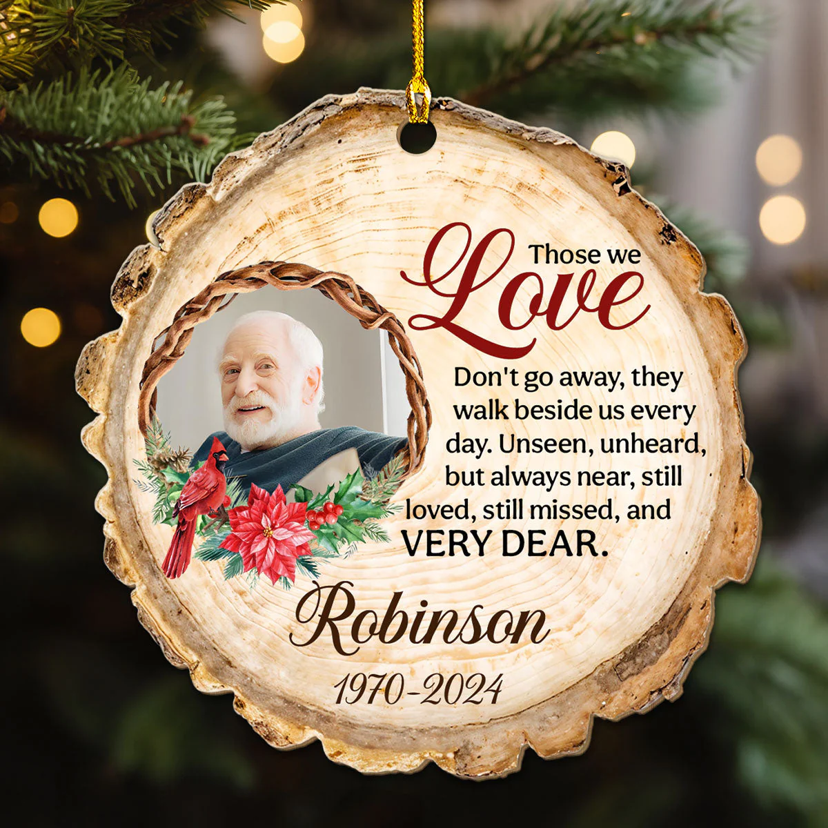 Those We Love - Personalized Custom Wood Ornament - Image 3