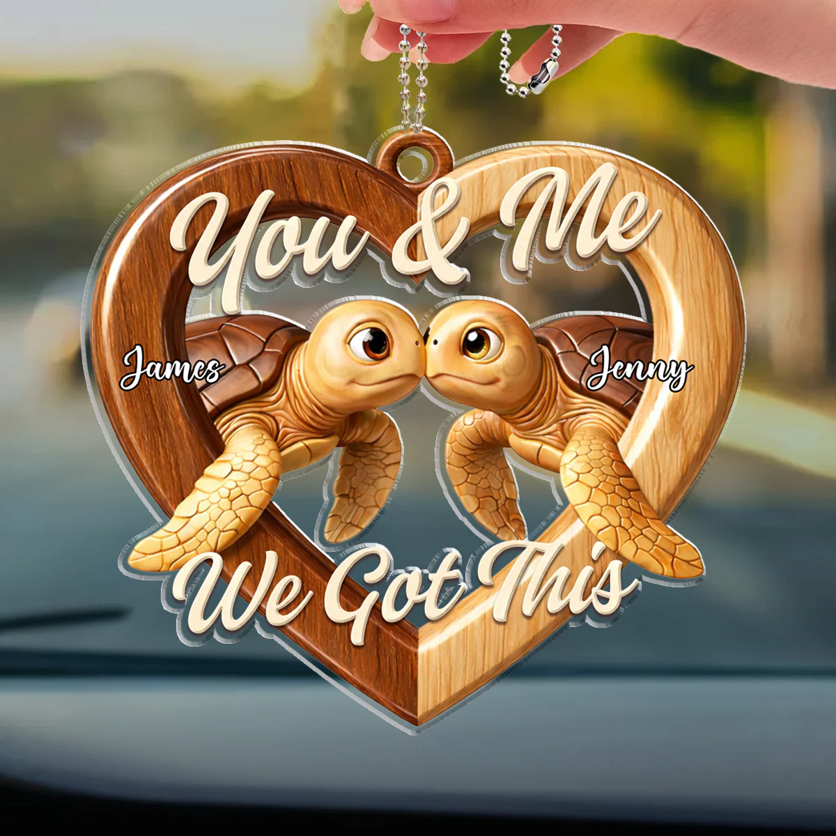 Through All The Good And Bad - Personalized Custom 3D Effect Car Ornament - Image 2