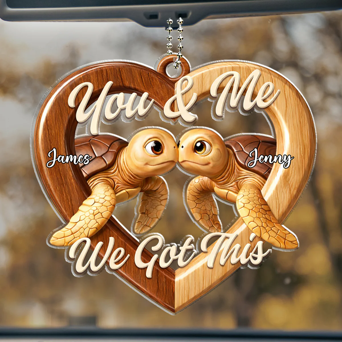 Through All The Good And Bad - Personalized Custom 3D Effect Car Ornament - Image 3