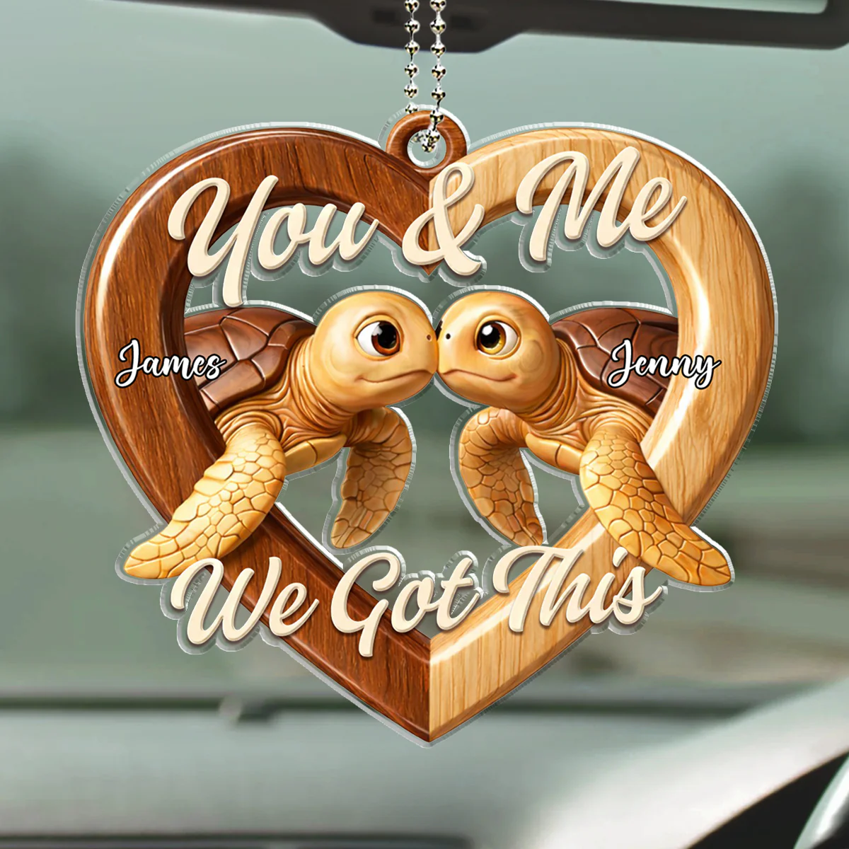 Through All The Good And Bad - Personalized Custom 3D Effect Car Ornament - Image 5