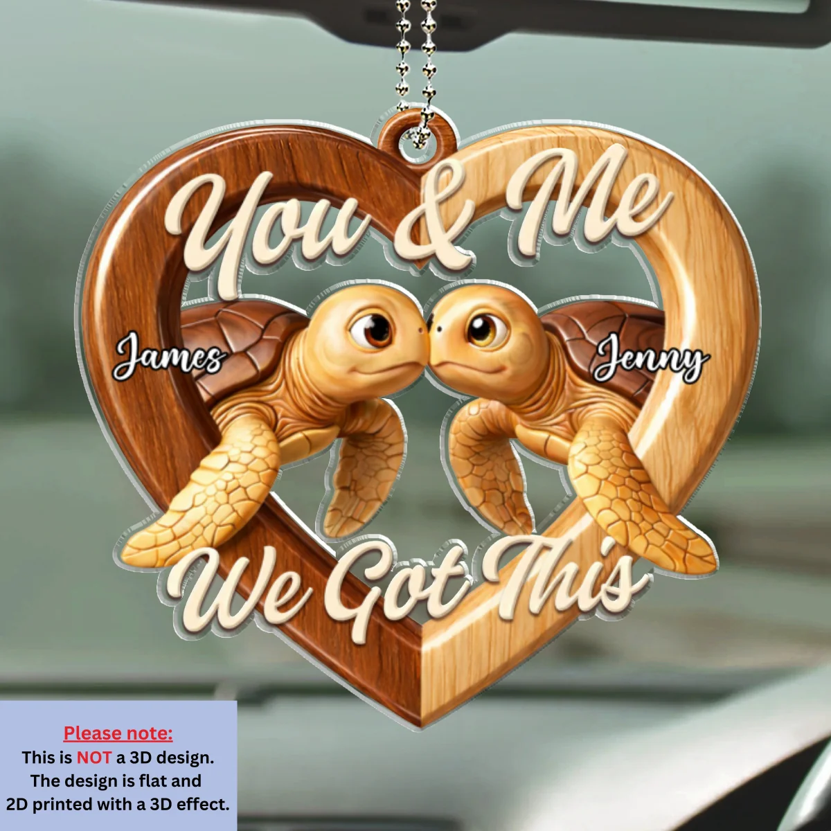 Through All The Good And Bad - Personalized Custom 3D Effect Car Ornament - Image 6