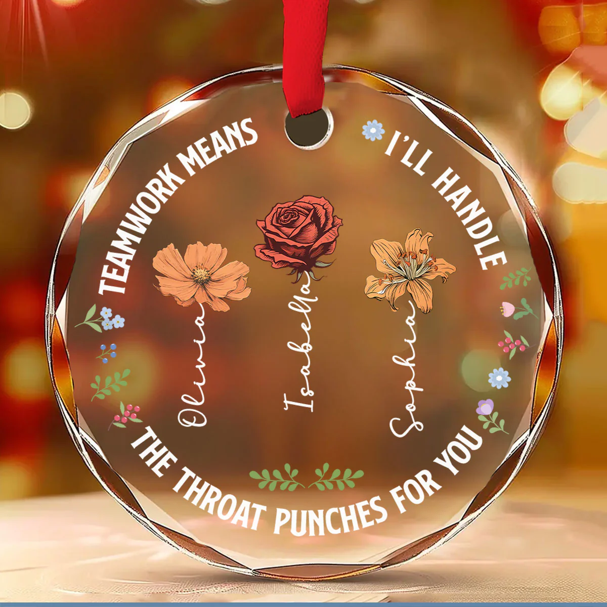 Throwing A Punch - Personalized Custom Glass Ornament - Image 2