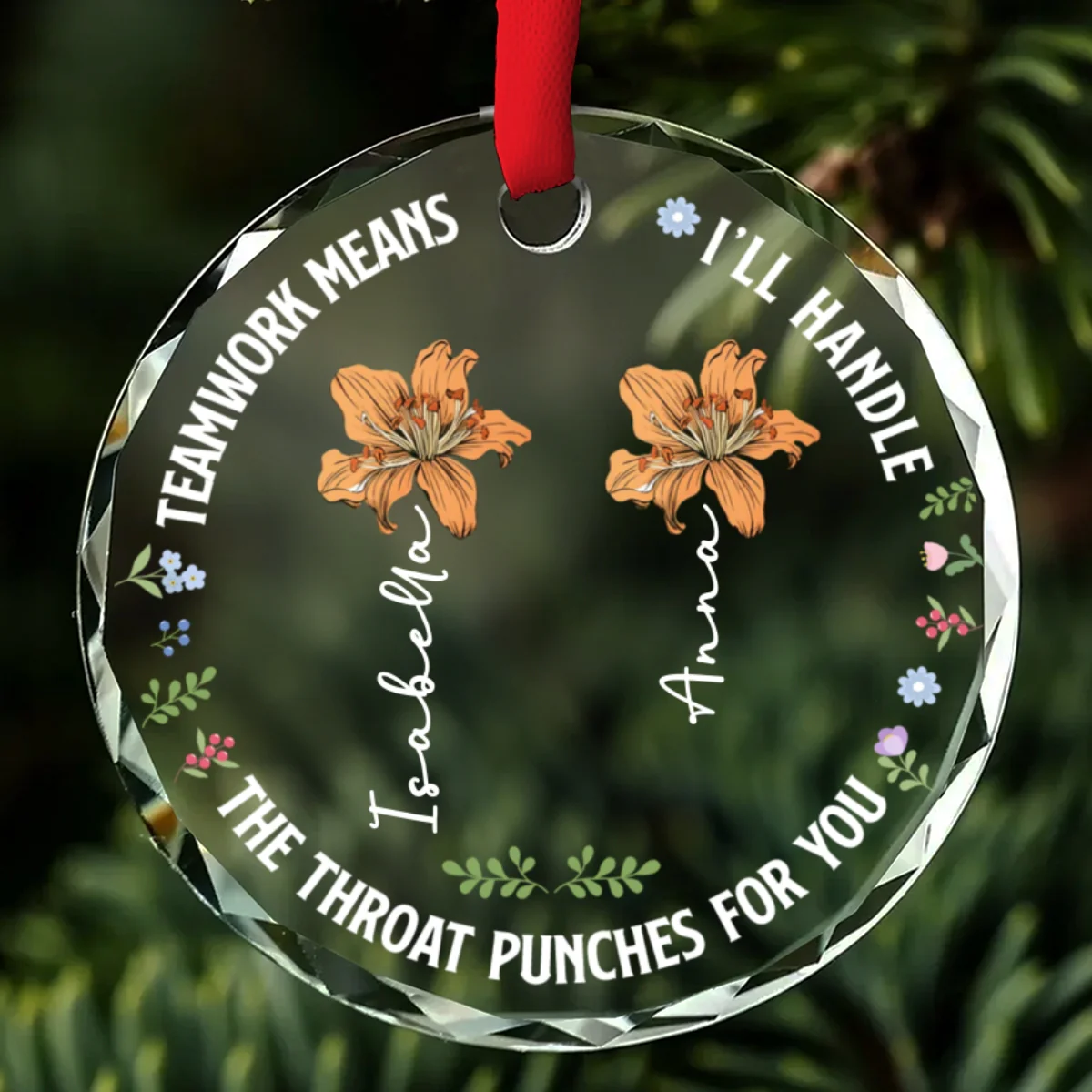 Throwing A Punch - Personalized Custom Glass Ornament - Image 6