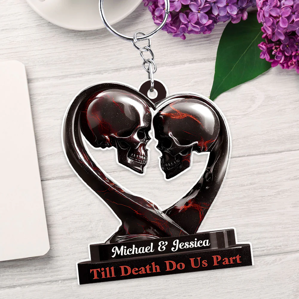 Till Death Do Us Part - Personalized Custom Acrylic Keychain - Image 2