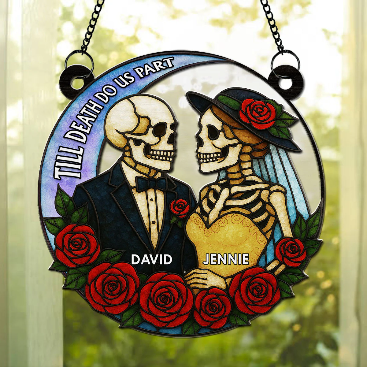 Till Death Do Us Part - Personalized Custom Suncatcher - Image 2