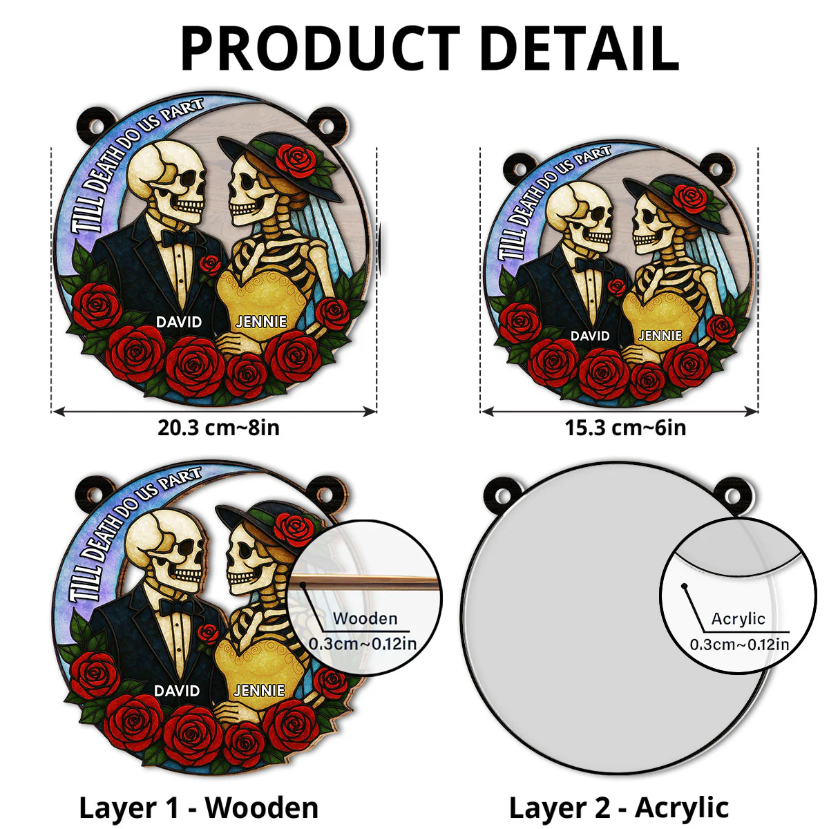 Till Death Do Us Part - Personalized Custom Suncatcher - Image 5