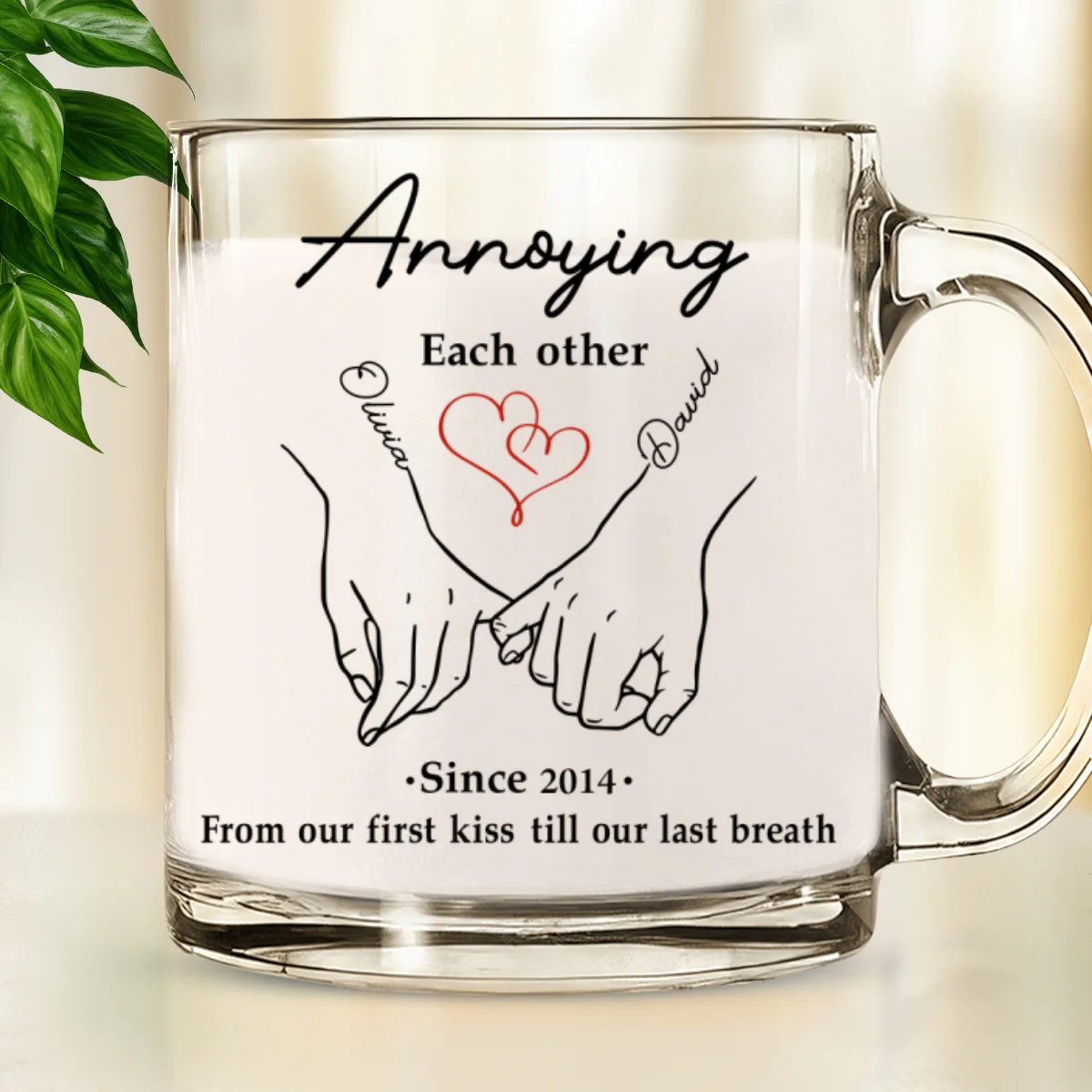 Till Our Last Breath - Personalized Custom Glass Mug - Image 6