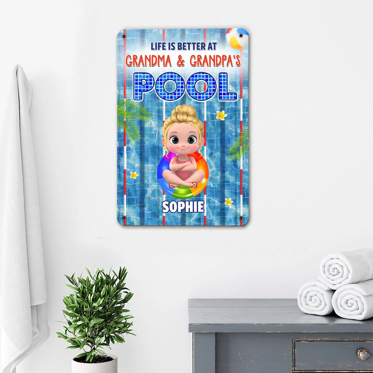 Time For The Beach - Personalized Custom Metal Sign - Image 2