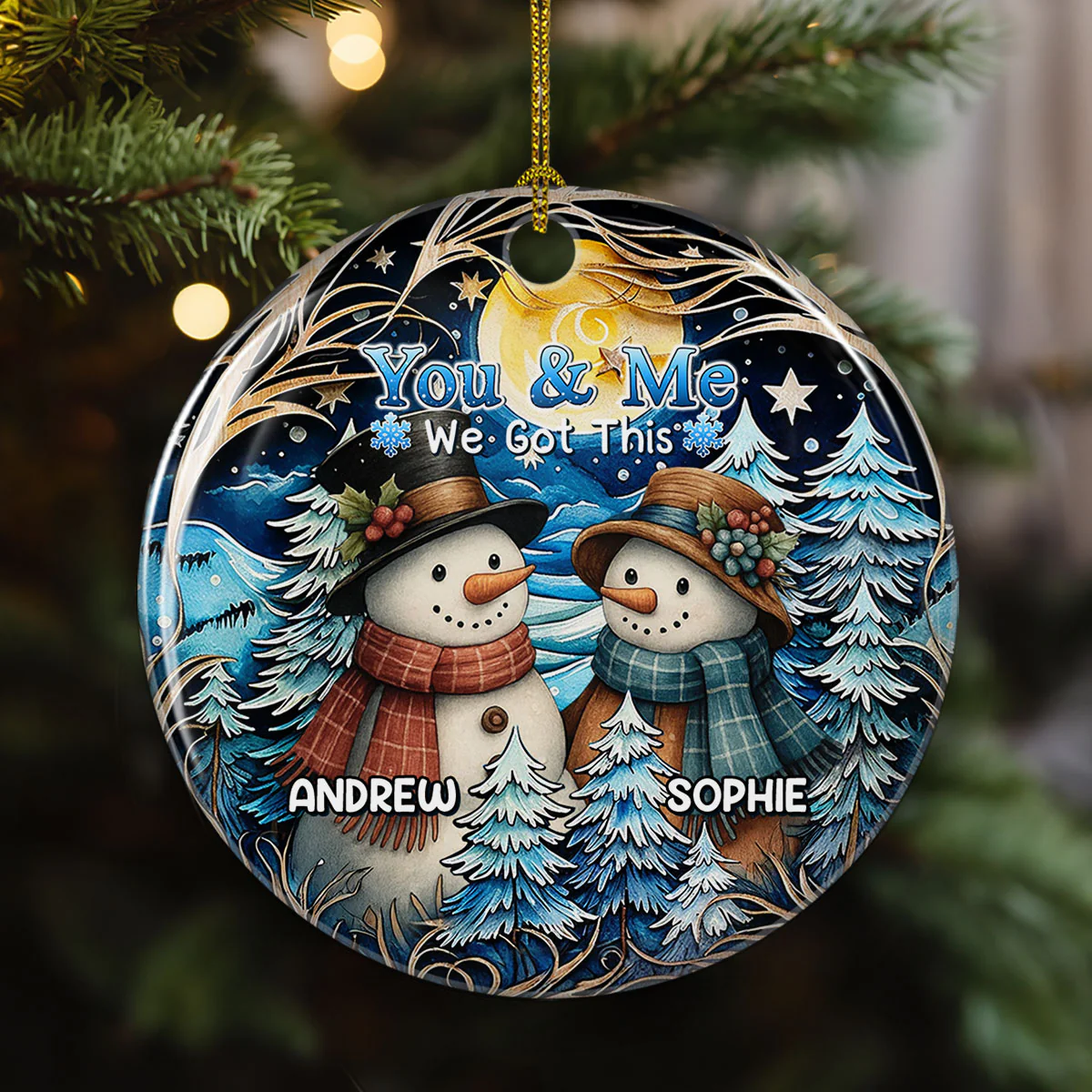 Timeless Winter Ornament - Personalized Custom Ceramic Ornament - Image 3