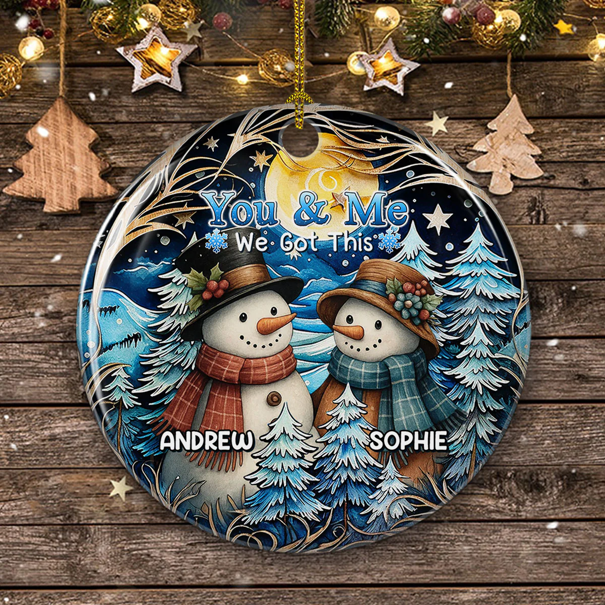 Timeless Winter Ornament - Personalized Custom Ceramic Ornament - Image 4
