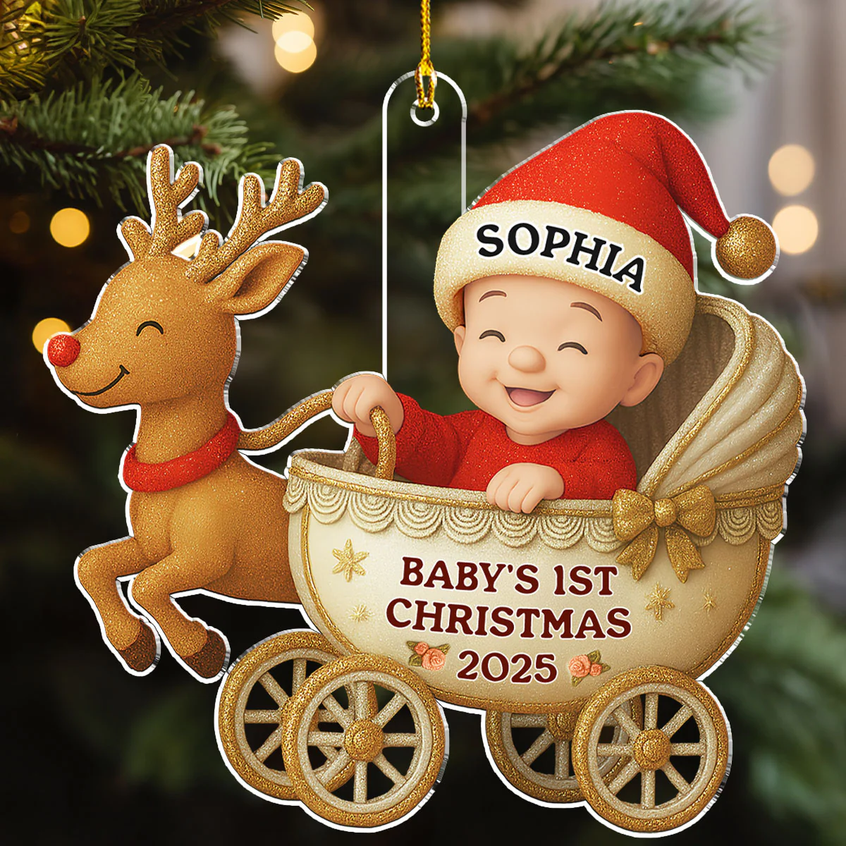 Tiny Blessing First Christmas - Personalized Custom Acrylic Ornament - Image 3
