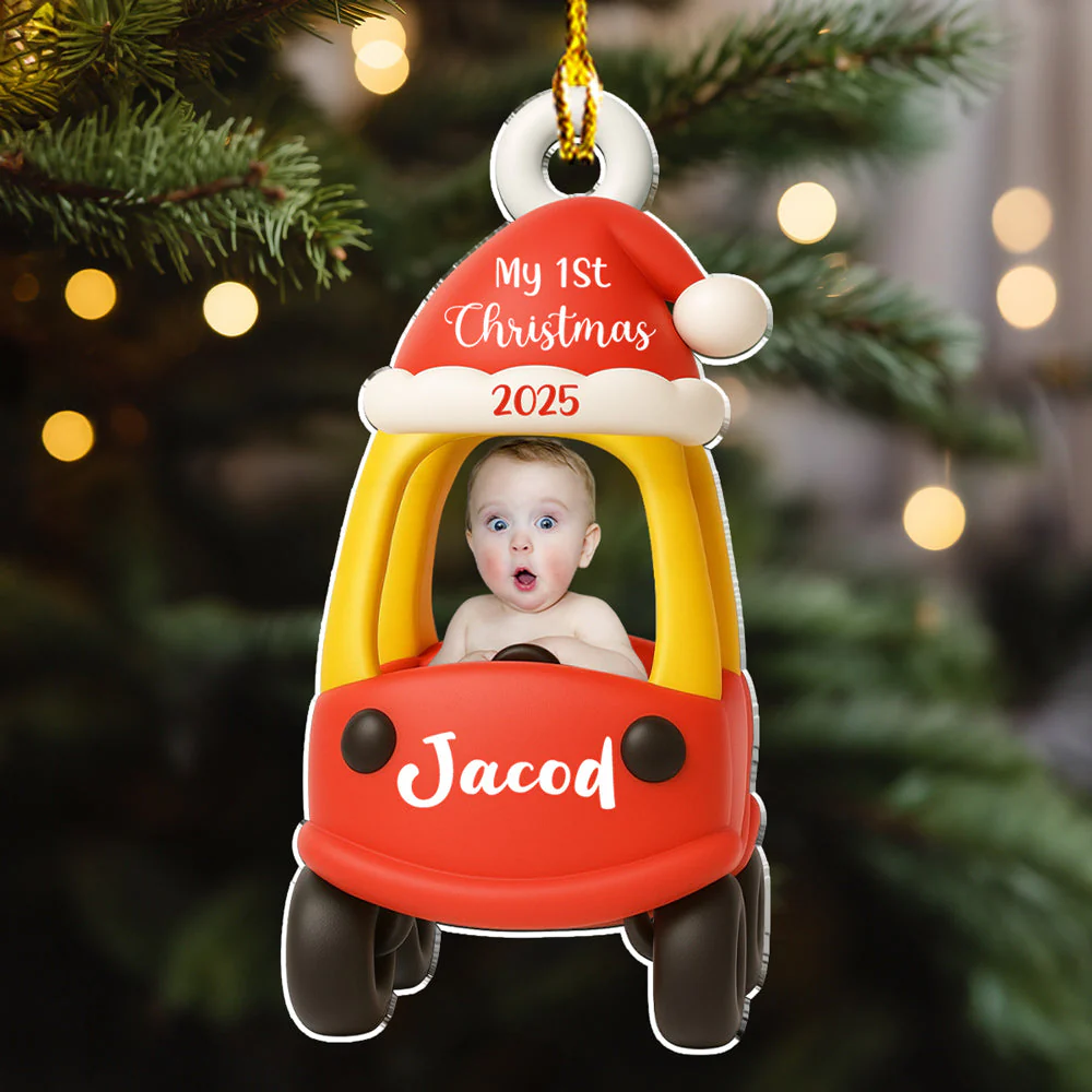 Tiny Rider Christmas - Personalized Custom Acrylic Ornament - Image 2