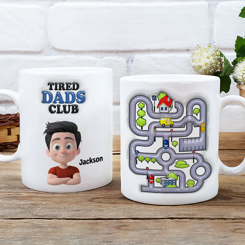Tired Dads Club - Personalized Custom 3D Inflated Effect Mug - Image 2