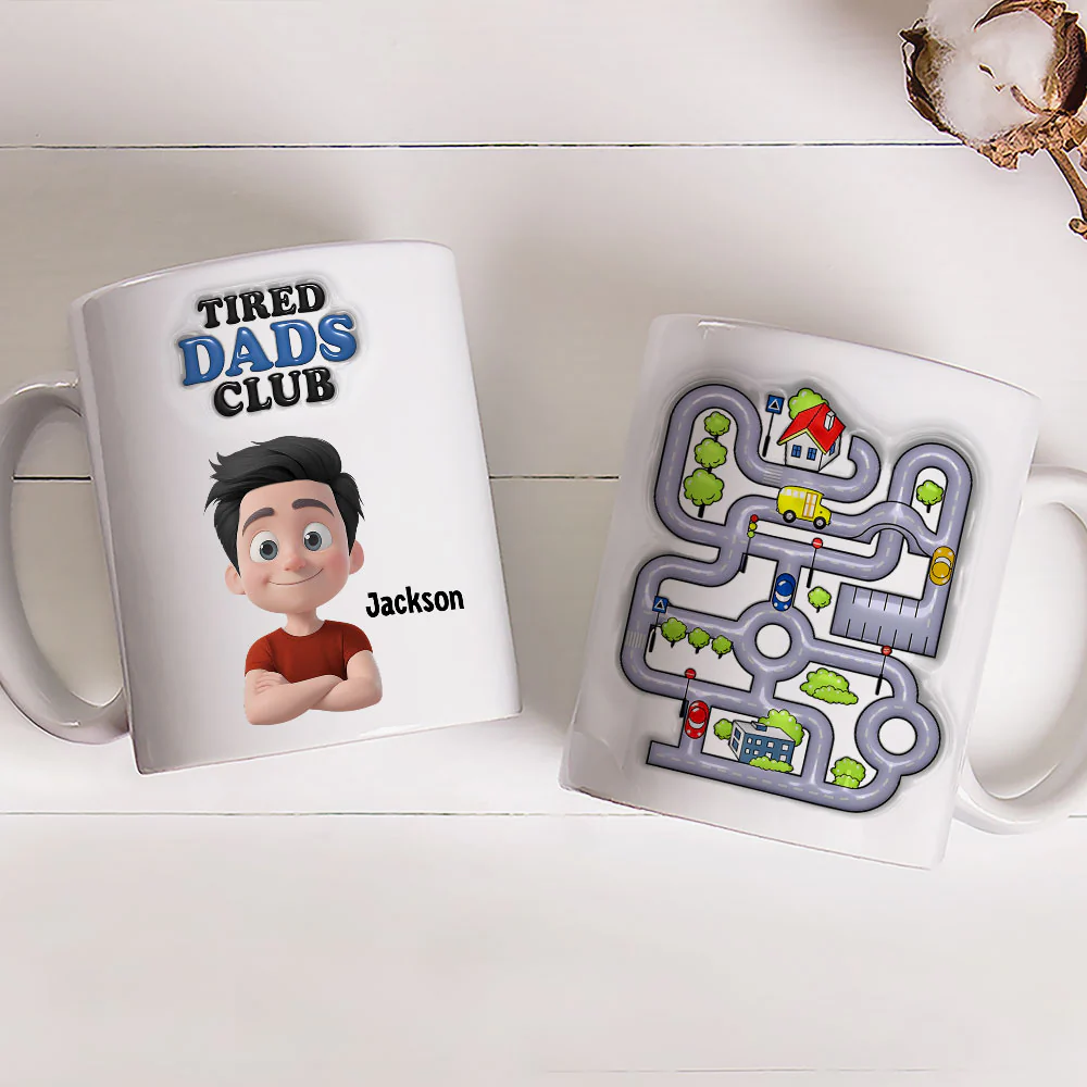 Tired Dads Club - Personalized Custom 3D Inflated Effect Mug - Image 3