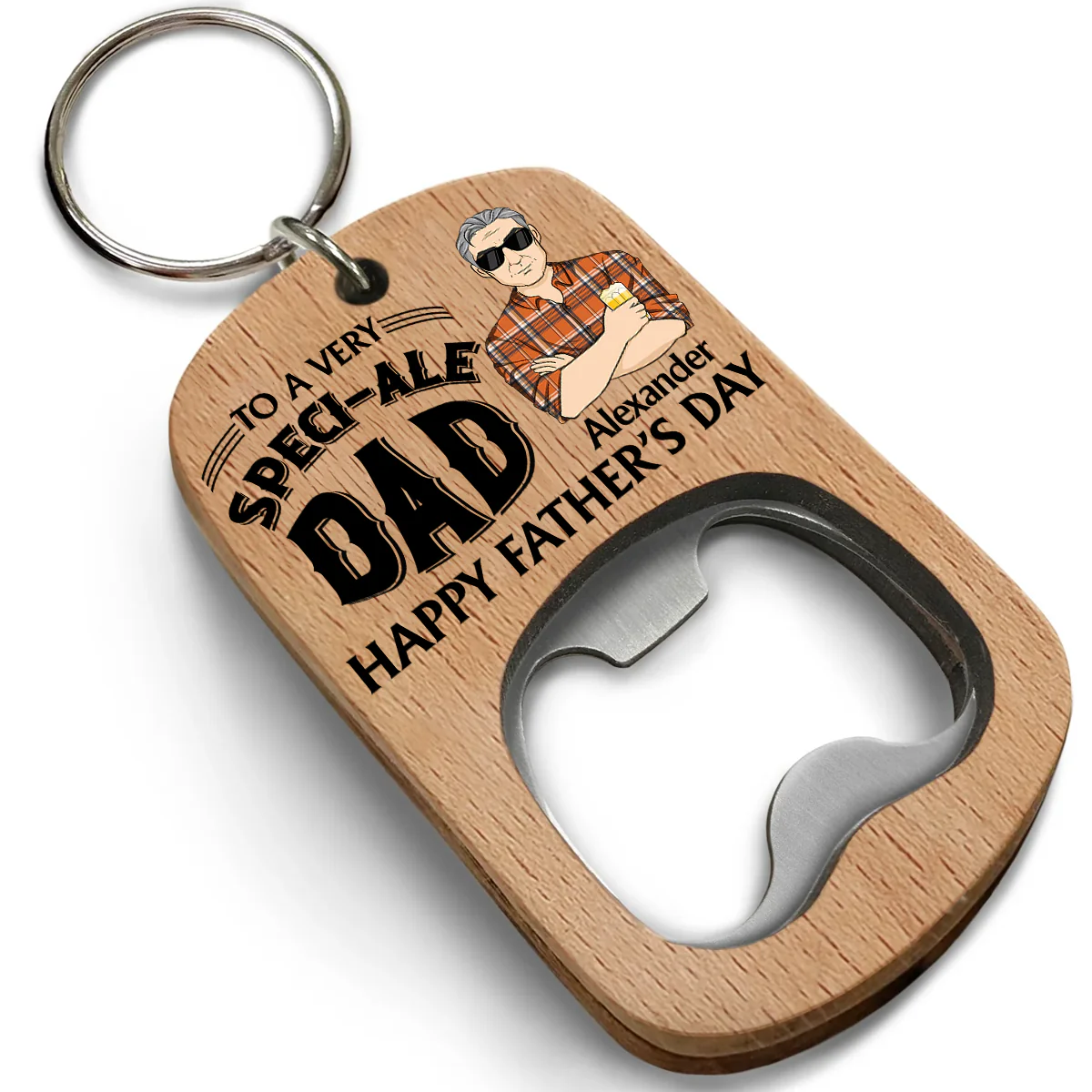 To A Very Speciale Dad - Personalized Custom Bottle Opener Keychain - Image 2
