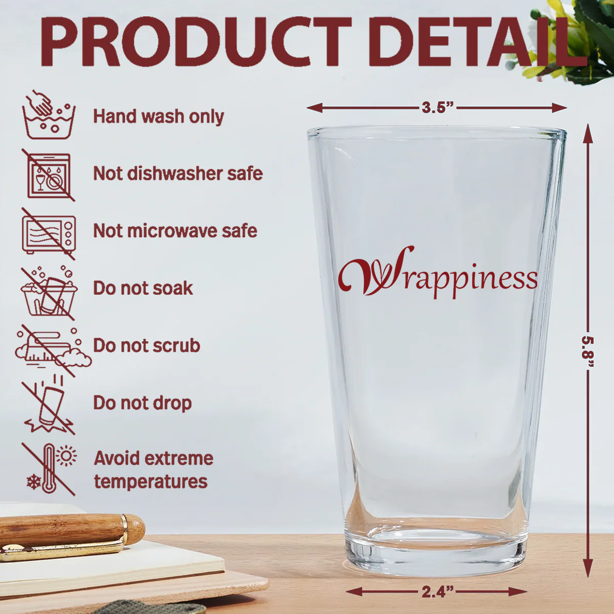 To Dad From The Reason You Drink - Personalized Custom Beer Glass - Image 5