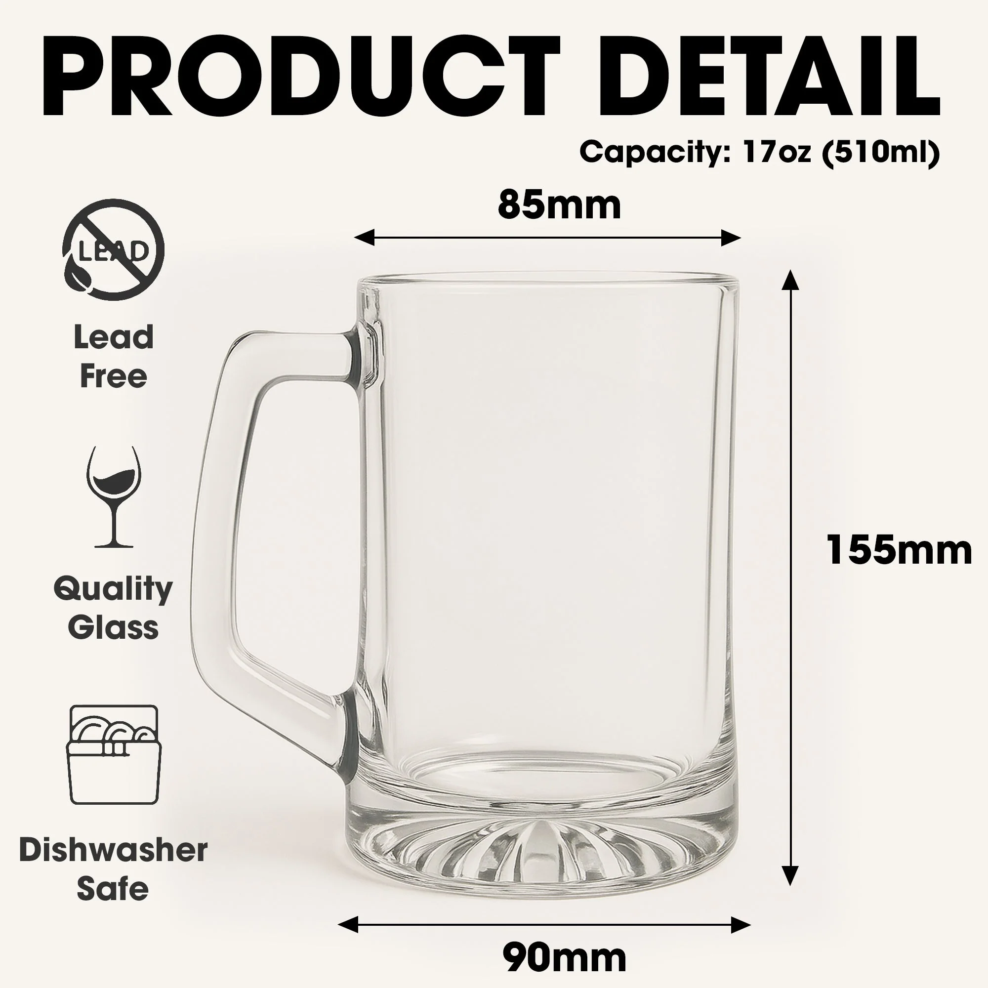 To Dad From The Reason You Drink - Personalized Custom Beer Glass With Handle - Image 4