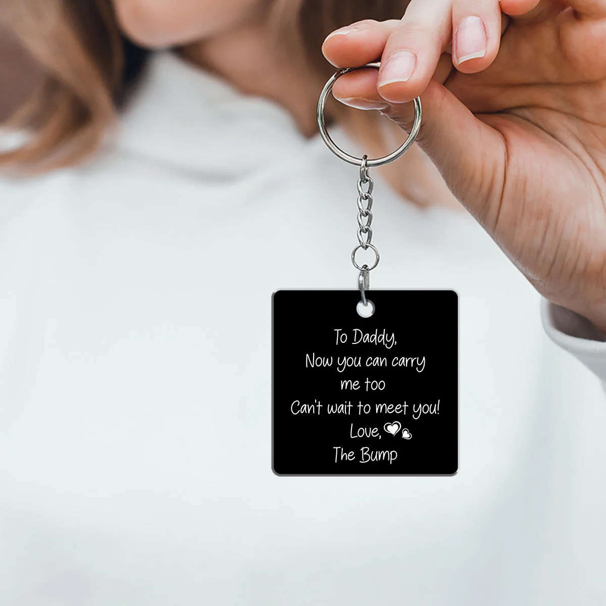 To Daddy Now You Can Carry Me Too - Personalized Custom Acrylic Keychain - Image 4