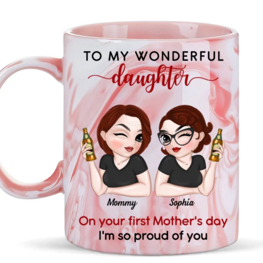 To My Amazing Daughter - Personalized Custom Pink Marble Mug - Image 6