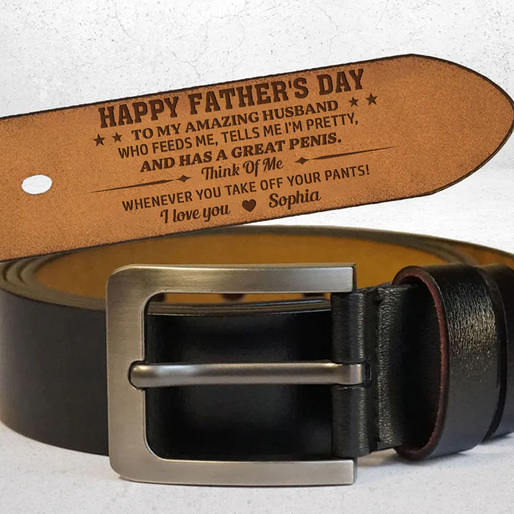To My Amazing Husband - Personalized Engraved Leather Belt