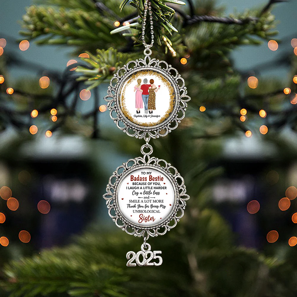 To My Badass Bestie - Personalized Custom Charming Ornament - Image 3