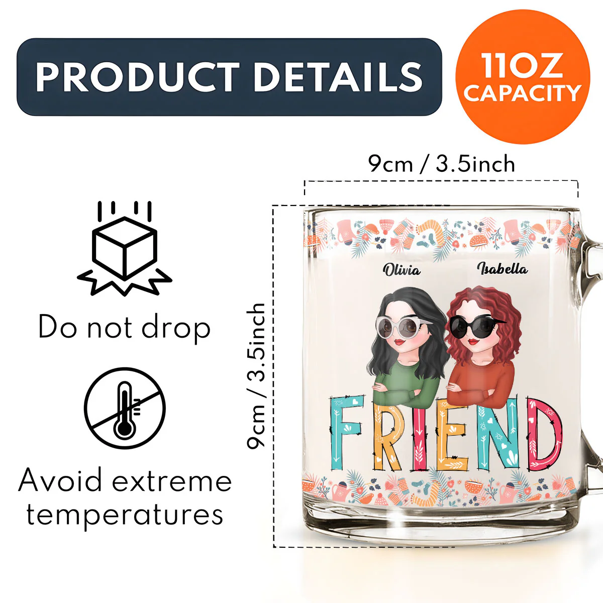 To My Badass Bestie - Personalized Custom Glass Mug - Image 5