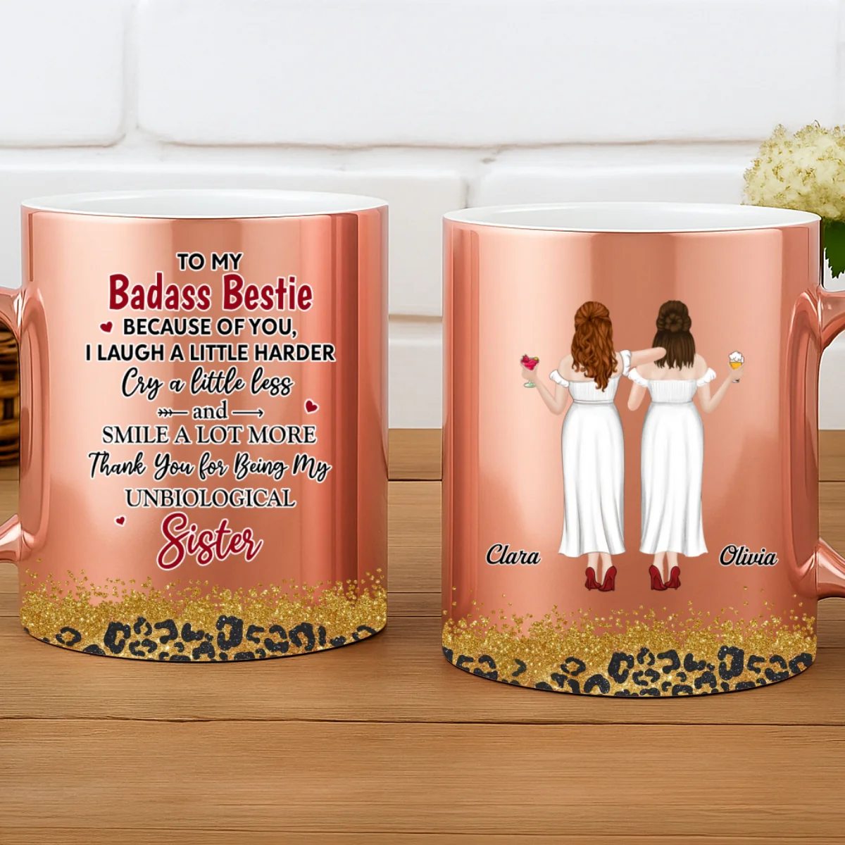 To My Badass Bestie - Personalized Custom Metallic Mug - Image 7